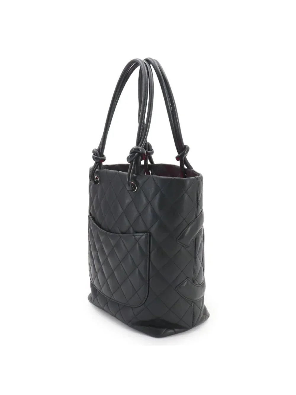 Chanel Cambon Line Tote Calfskin Black Silver